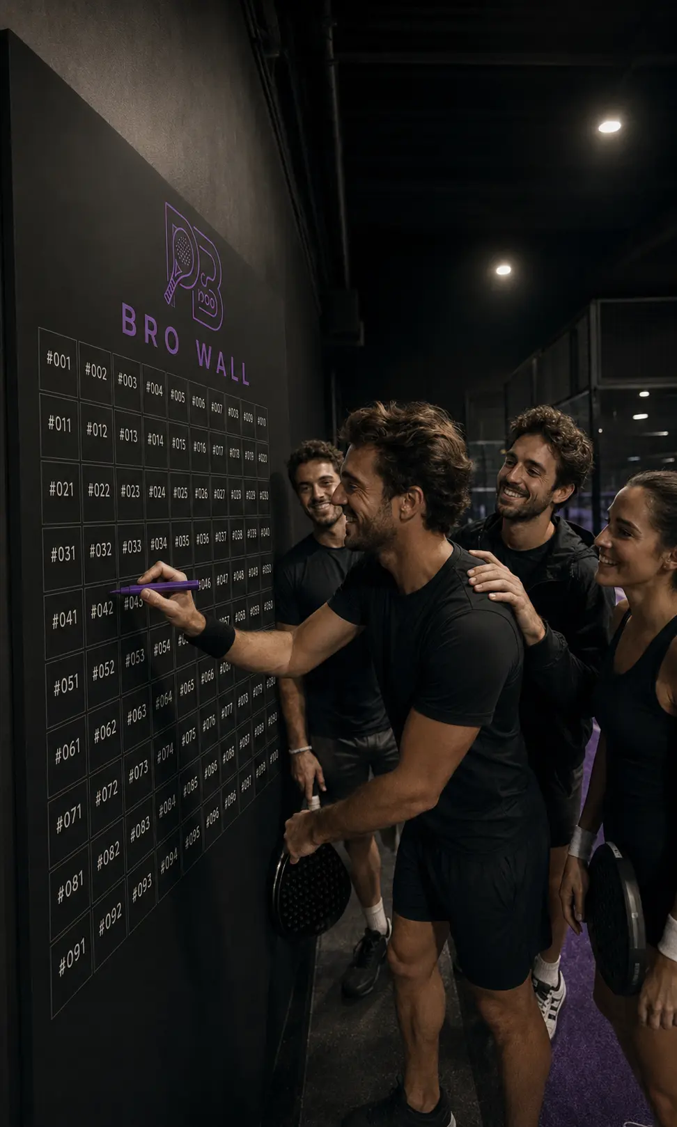 A Padel Bros közössége a Bro Wall előtt